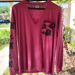 PINK NWOT long sleeve Brand New v-neck tee